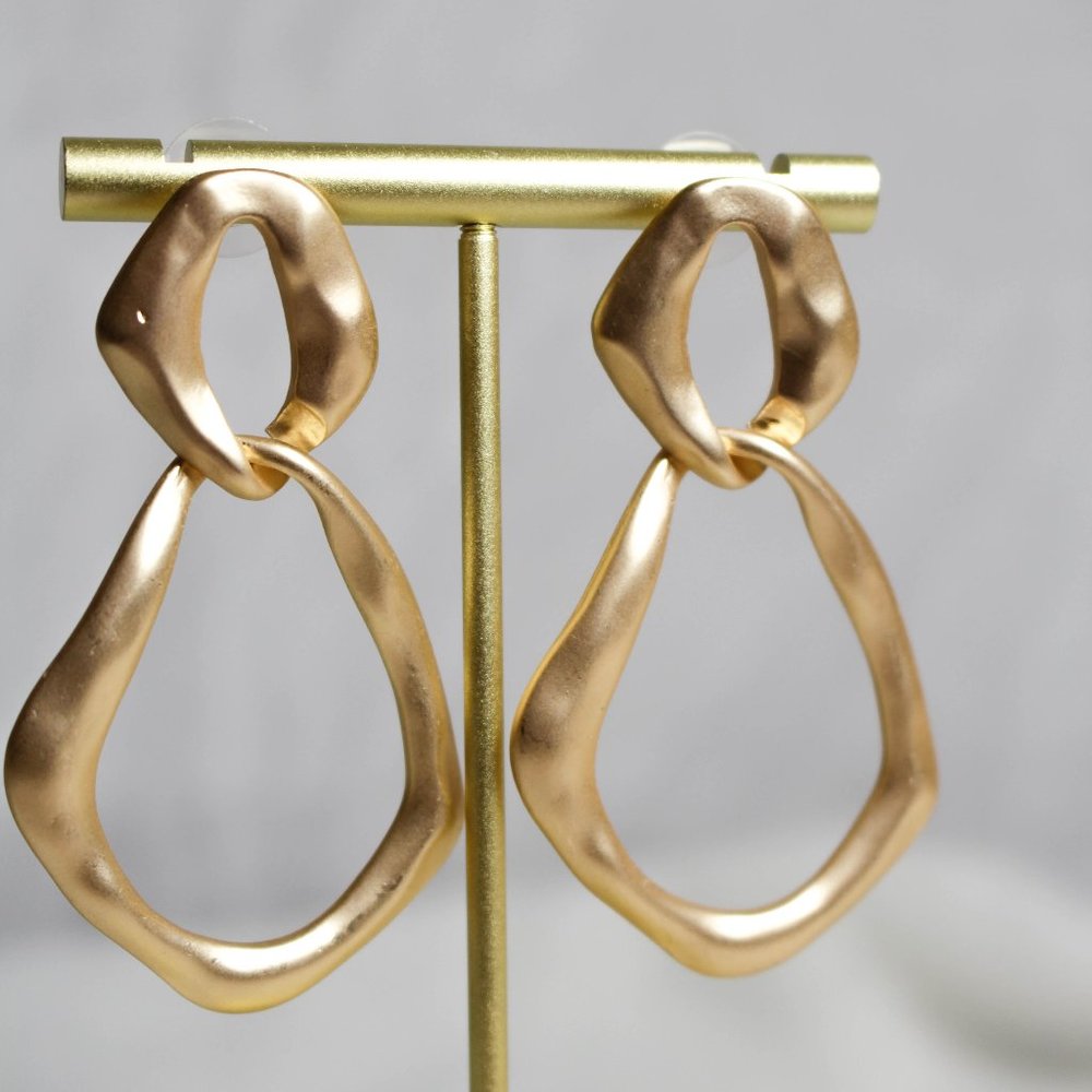 Bent Double Circle Drop Earring